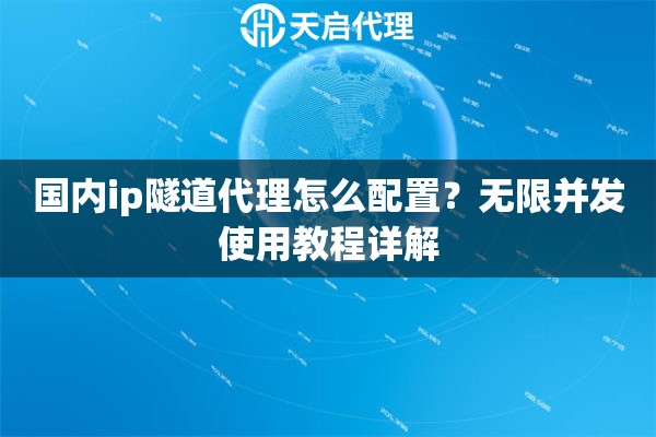 国内ip隧道代理怎么配置？无限并发使用教程详解