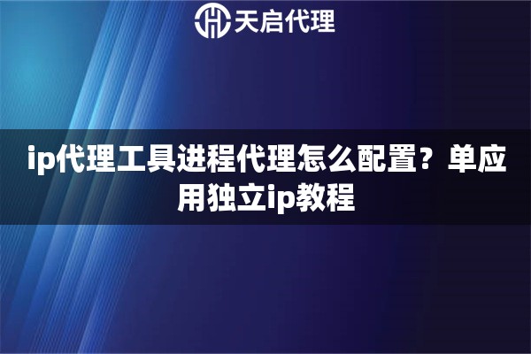 ip代理工具进程代理怎么配置?单应用独立ip教程 ip代理工具进程代理怎么配置?单应用独立ip教程