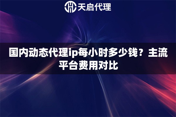 国内动态代理ip每小时多少钱？主流平台费用对比