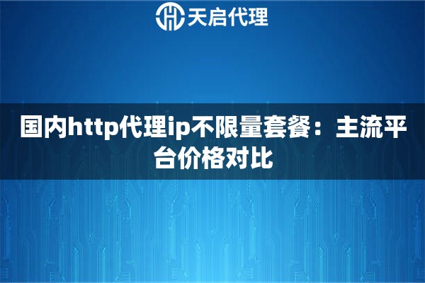国内http代理ip不限量套餐：主流平台价格对比