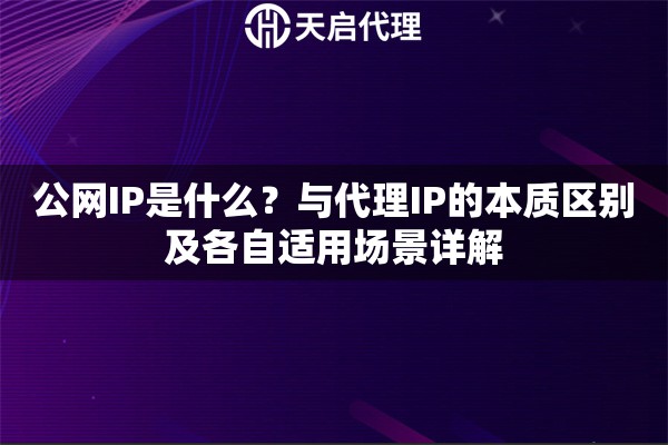 公网IP是什么?与代理IP的本质区别及各自适用场景详解 公网IP是什么?与代理IP的本质区别及各自适用场景详解