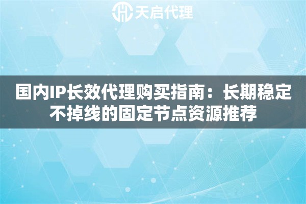 国内IP长效代理购买指南：长期稳定不掉线的固定节点资源推荐
