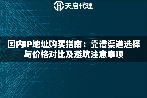 国内IP地址购买指南：靠谱渠道选择与价格对比及避坑注意事项