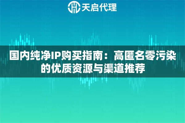 国内纯净IP购买指南：高匿名零污染的优质资源与渠道推荐