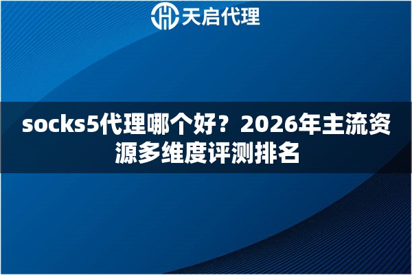 socks5代理哪个好？2026年主流资源多维度评测排名