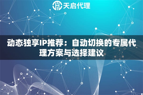 动态独享IP推荐：自动切换的专属代理方案与选择建议