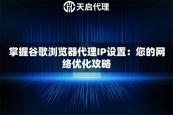 掌握谷歌浏览器代理IP设置：您的网络优化攻略
