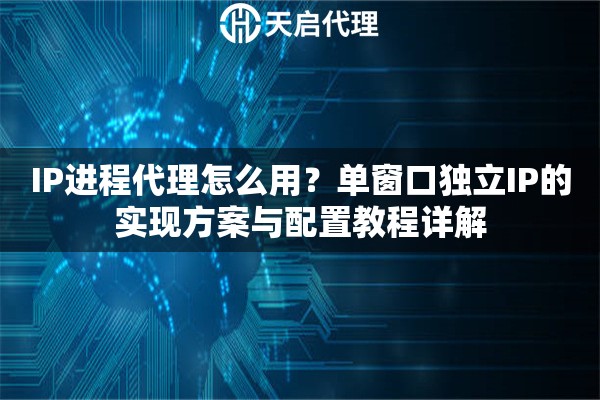 IP进程代理怎么用？单窗口独立IP的实现方案与配置教程详解
