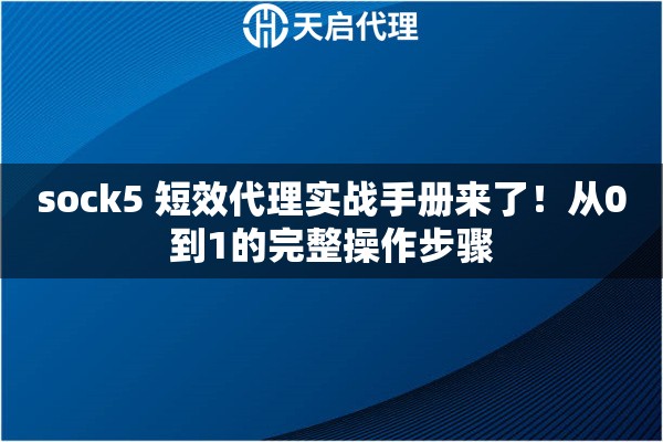 sock5 短效代理实战手册来了！从0到1的完整操作步骤