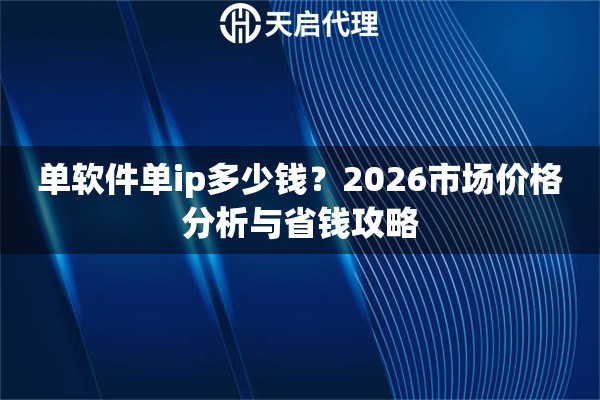 单软件单ip多少钱？2026市场价格分析与省钱攻略