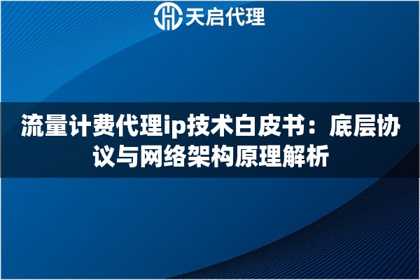 流量计费代理ip技术白皮书:底层协议与网络架构原理解析 流量计费代理ip技术白皮书:底层协议与网络架构原理解析