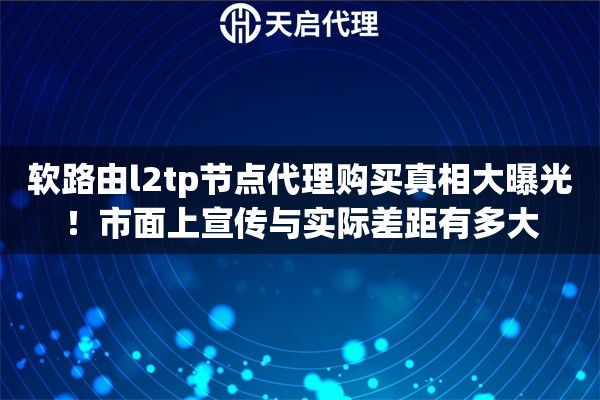 软路由l2tp节点代理购买真相大曝光!市面上宣传与实际差距有多大 软路由l2tp节点代理购买真相大曝光!市面上宣传与实际差距有多大