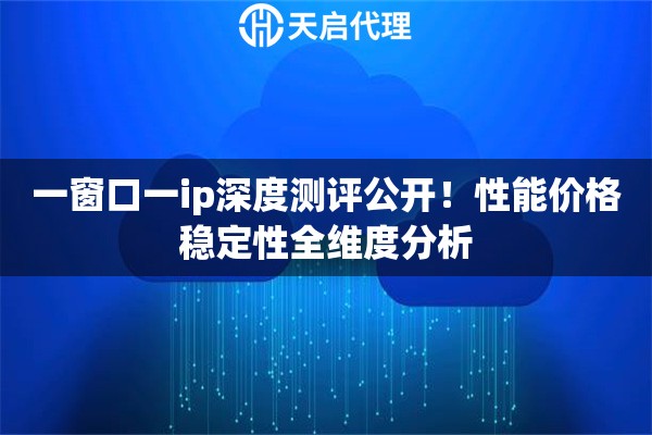 一窗口一ip深度测评公开！性能价格稳定性全维度分析