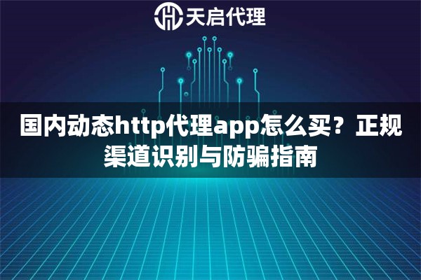 国内动态http代理app怎么买？正规渠道识别与防骗指南
