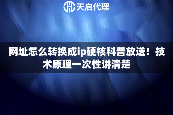 网址怎么转换成ip硬核科普放送！技术原理一次性讲清楚