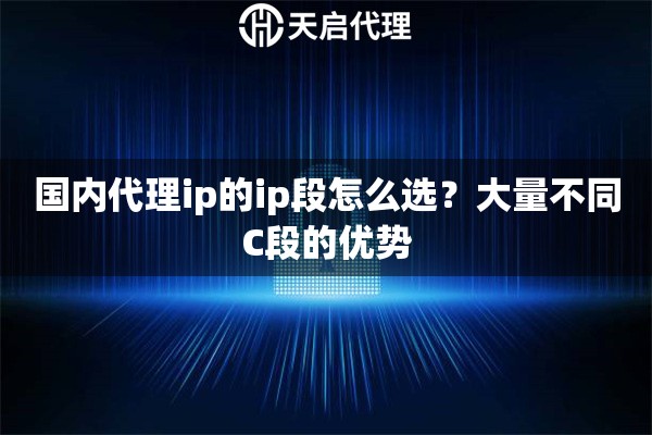 国内代理ip的ip段怎么选？大量不同C段的优势