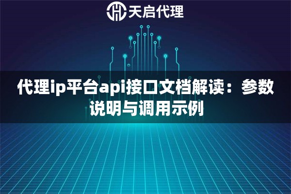 代理ip平台api接口文档解读：参数说明与调用示例