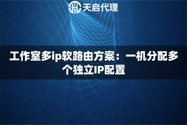 工作室多ip软路由方案:一机分配多个独立IP配置 工作室多ip软路由方案:一机分配多个独立IP配置