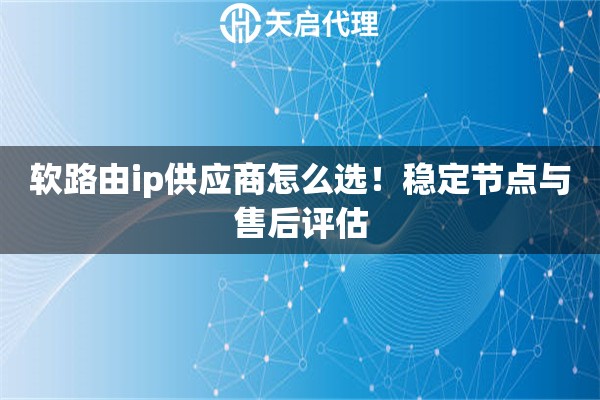 软路由ip供应商怎么选！稳定节点与售后评估