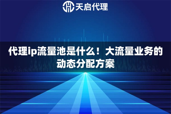 代理ip流量池是什么！大流量业务的动态分配方案