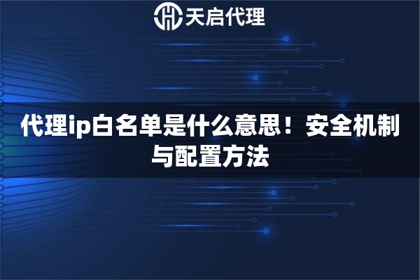 代理ip白名单是什么意思！安全机制与配置方法