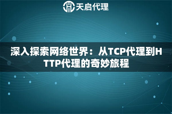 深入探索网络世界：从TCP代理到HTTP代理的奇妙旅程