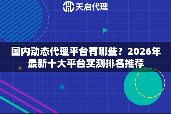 国内动态代理平台有哪些?2026年最新十大平台实测排名推荐 国内动态代理平台有哪些?2026年最新十大平台实测排名推荐