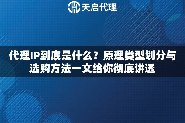 代理IP到底是什么?原理类型划分与选购方法一文给你彻底讲透 代理IP到底是什么?原理类型划分与选购方法一文给你彻底讲透