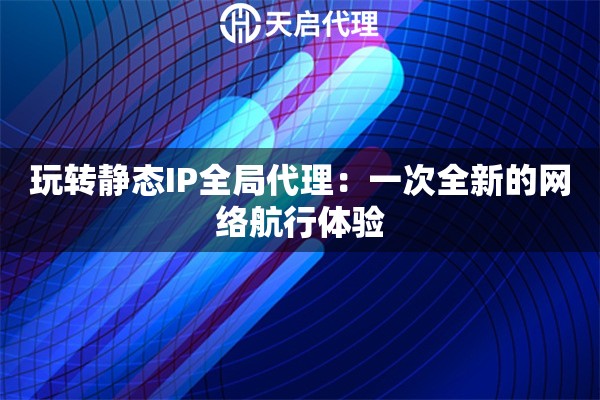 玩转静态IP全局代理：一次全新的网络航行体验