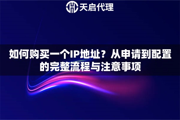 如何购买一个IP地址？从申请到配置的完整流程与注意事项