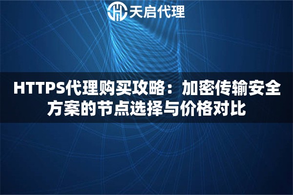 HTTPS代理购买攻略:加密传输安全方案的节点选择与价格对比 HTTPS代理购买攻略:加密传输安全方案的节点选择与价格对比