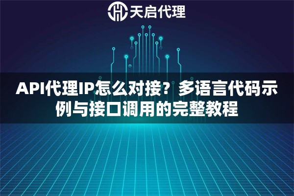 API代理IP怎么对接?多语言代码示例与接口调用的完整教程 API代理IP怎么对接?多语言代码示例与接口调用的完整教程