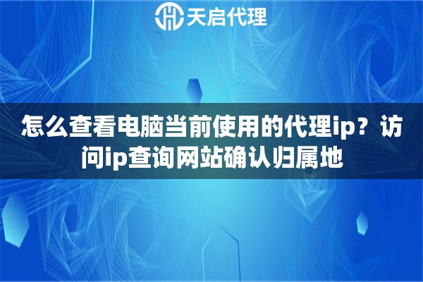 怎么查看电脑当前使用的代理ip？访问ip查询网站确认归属地