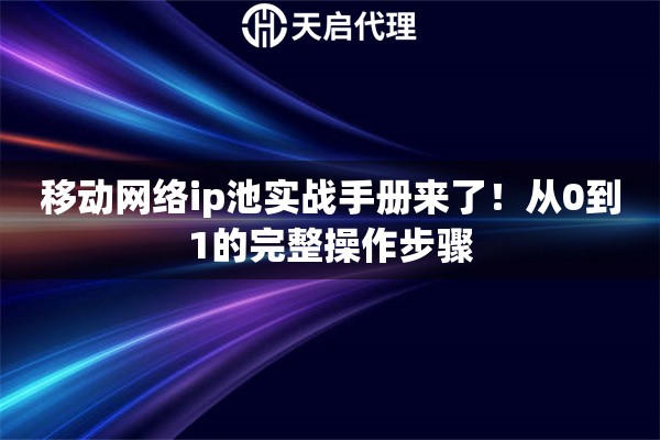 移动网络ip池实战手册来了!从0到1的完整操作步骤 移动网络ip池实战手册来了!从0到1的完整操作步骤