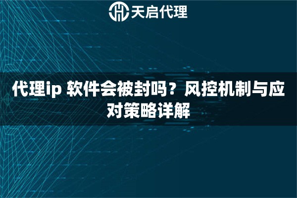 代理ip 软件会被封吗？风控机制与应对策略详解