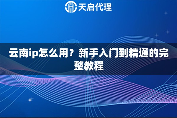 云南ip怎么用?新手入门到精通的完整教程 云南ip怎么用?新手入门到精通的完整教程
