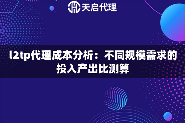 l2tp代理成本分析：不同规模需求的投入产出比测算