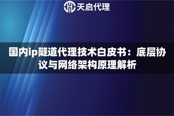 国内ip隧道代理技术白皮书：底层协议与网络架构原理解析