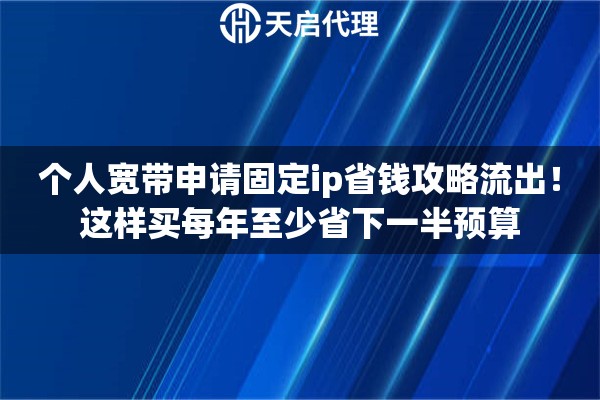 个人宽带申请固定ip省钱攻略流出！这样买每年至少省下一半预算
