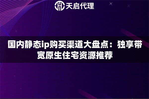 国内静态ip购买渠道大盘点:独享带宽原生住宅资源推荐 国内静态ip购买渠道大盘点:独享带宽原生住宅资源推荐