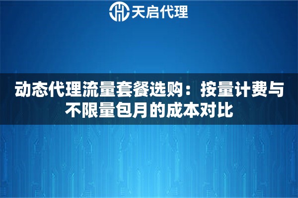 动态代理流量套餐选购：按量计费与不限量包月的成本对比