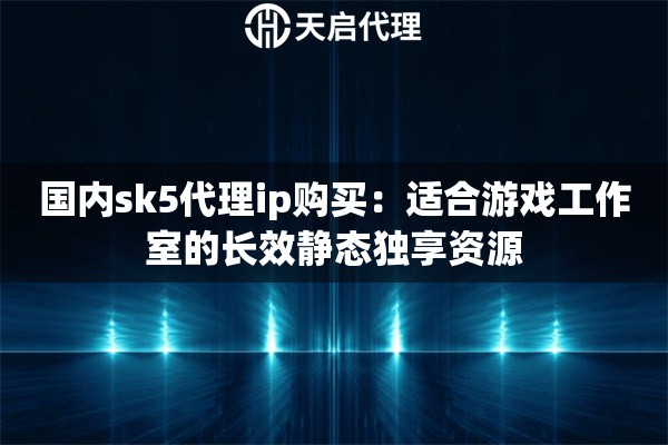 国内sk5代理ip购买：适合游戏工作室的长效静态独享资源