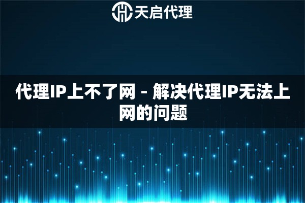 代理IP上不了网 - 解决代理IP无法上网的问题