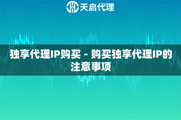 独享代理IP购买 - 购买独享代理IP的注意事项