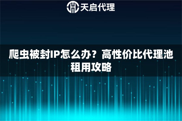 爬虫被封IP怎么办？高性价比代理池租用攻略