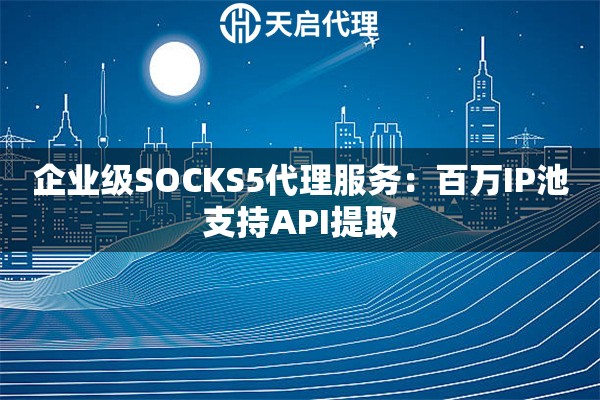 企业级SOCKS5代理服务：百万IP池支持API提取