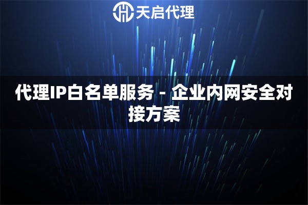代理IP白名单服务 - 企业内网安全对接方案