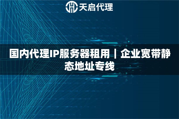 国内代理IP服务器租用｜企业宽带静态地址专线