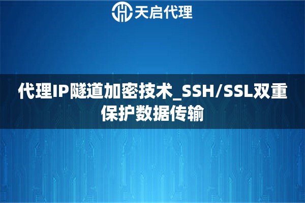 代理IP隧道加密技术_SSH/SSL双重保护数据传输