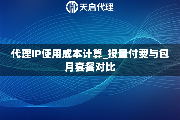 代理IP使用成本计算_按量付费与包月套餐对比